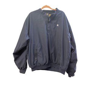 Gold Tri-Mountain  Navy Blue pull over windbreaker Mens Size XL #0228 EH